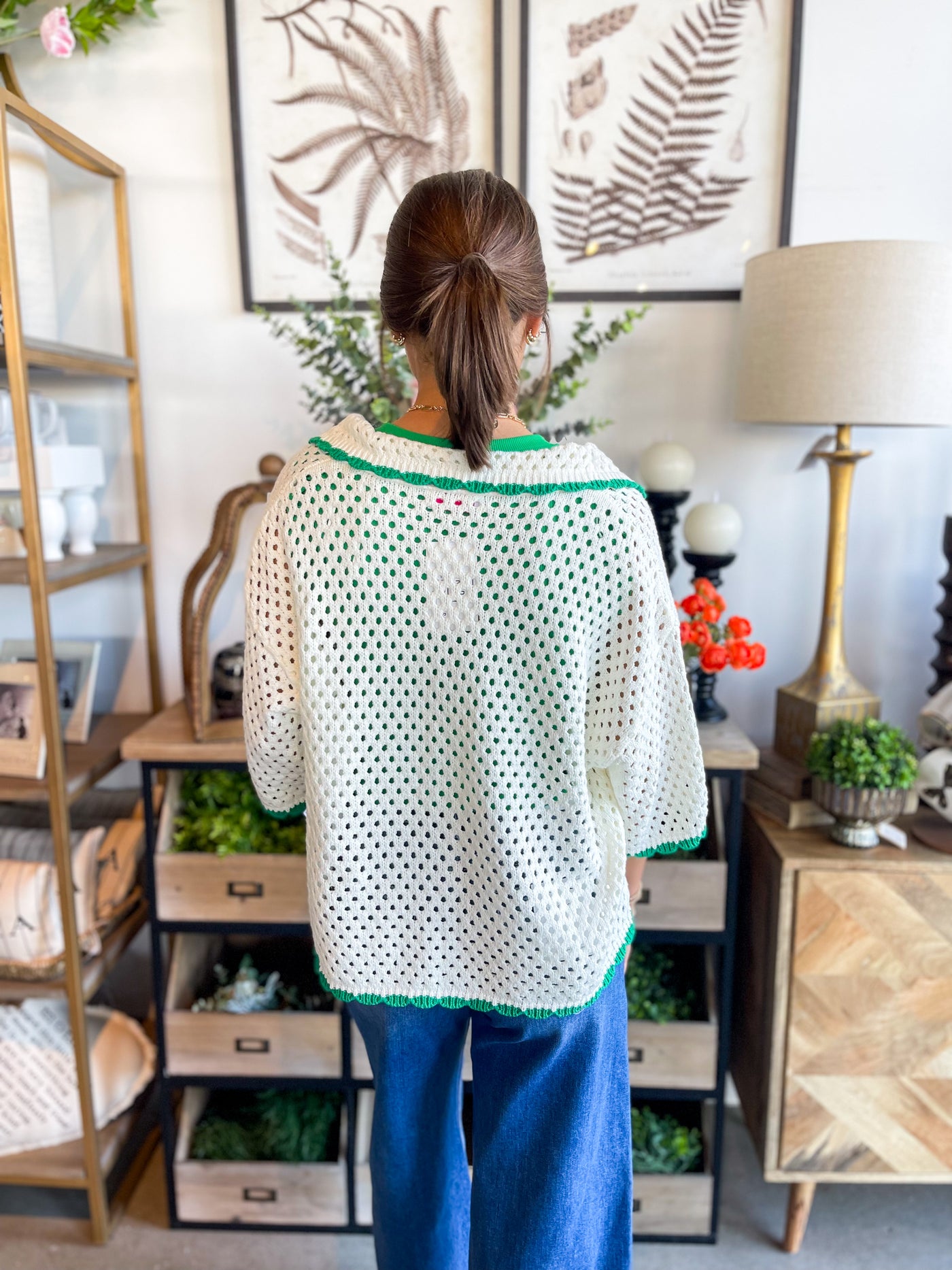 Ivory Green Whitley Top