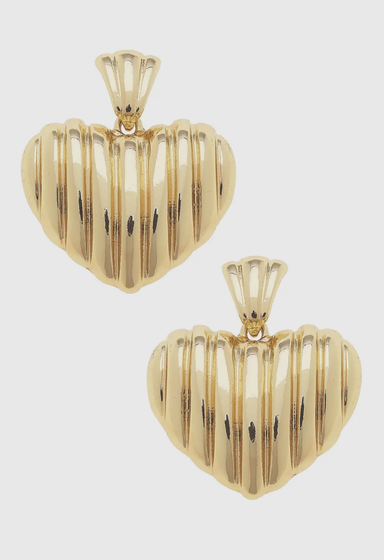 Resa Ribbed Heart Drop Earrings