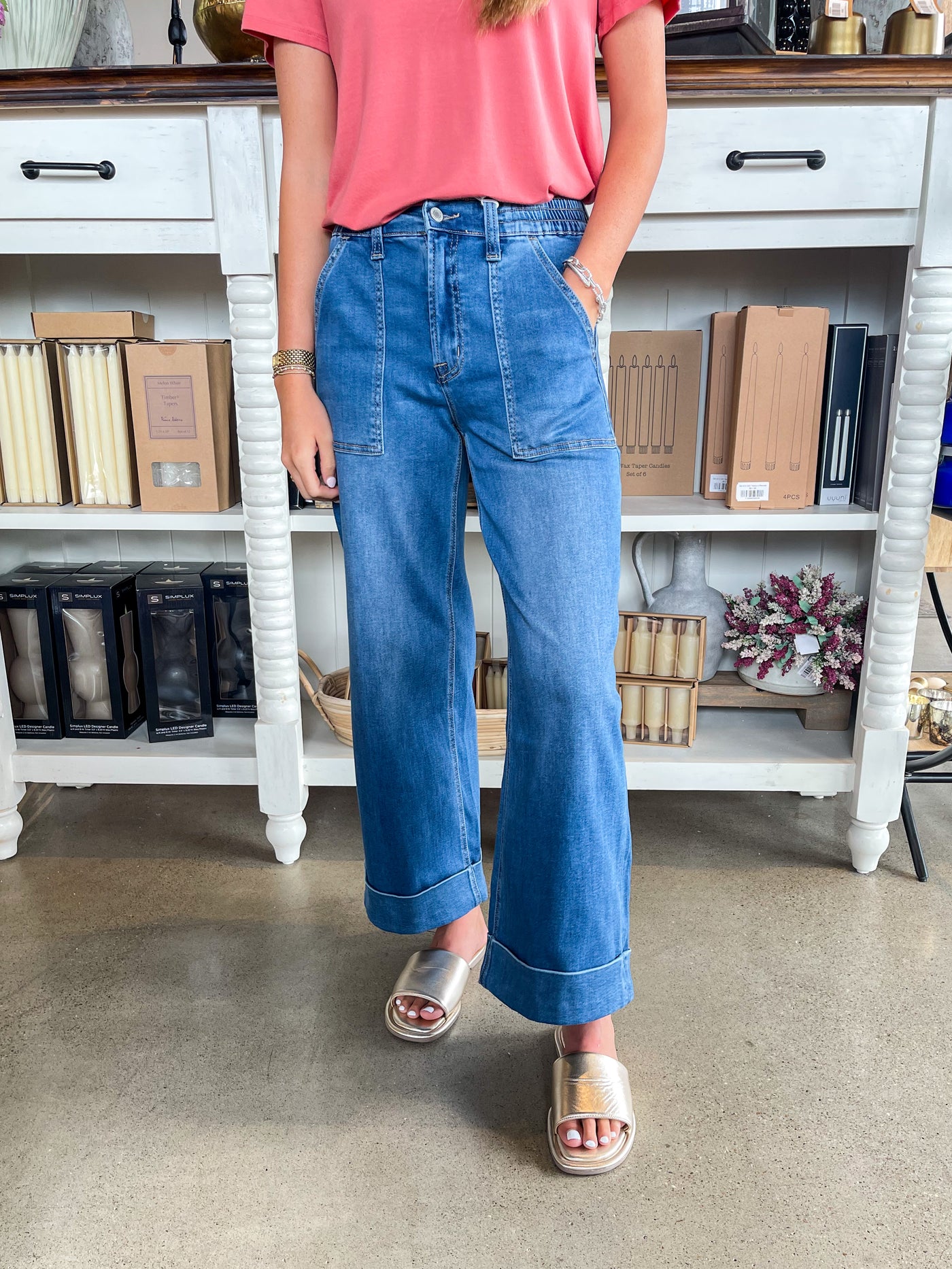 Vervet Enviably Super Soft Cuff Wide Jean