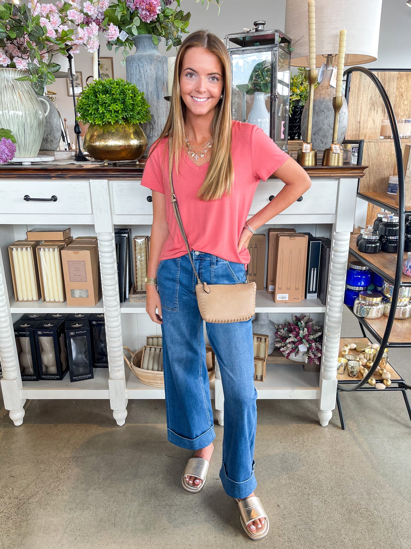 Vervet Enviably Super Soft Cuff Wide Jean