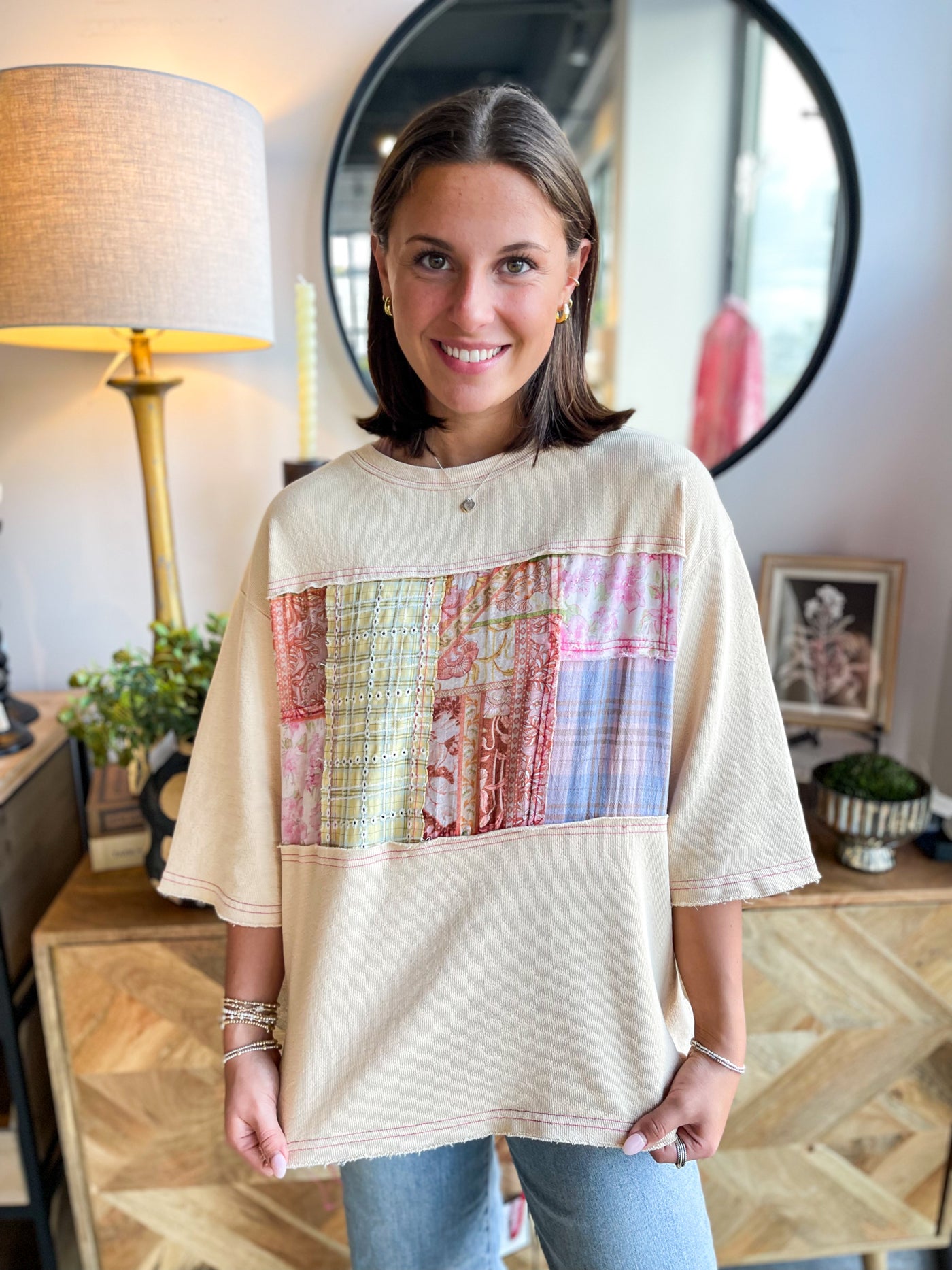 Easel Sand Print Briar Top