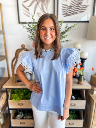 Jodiful Powder Blue Vera Top