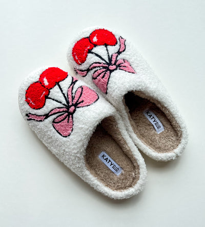KatyDid Cherry Bow Slippers