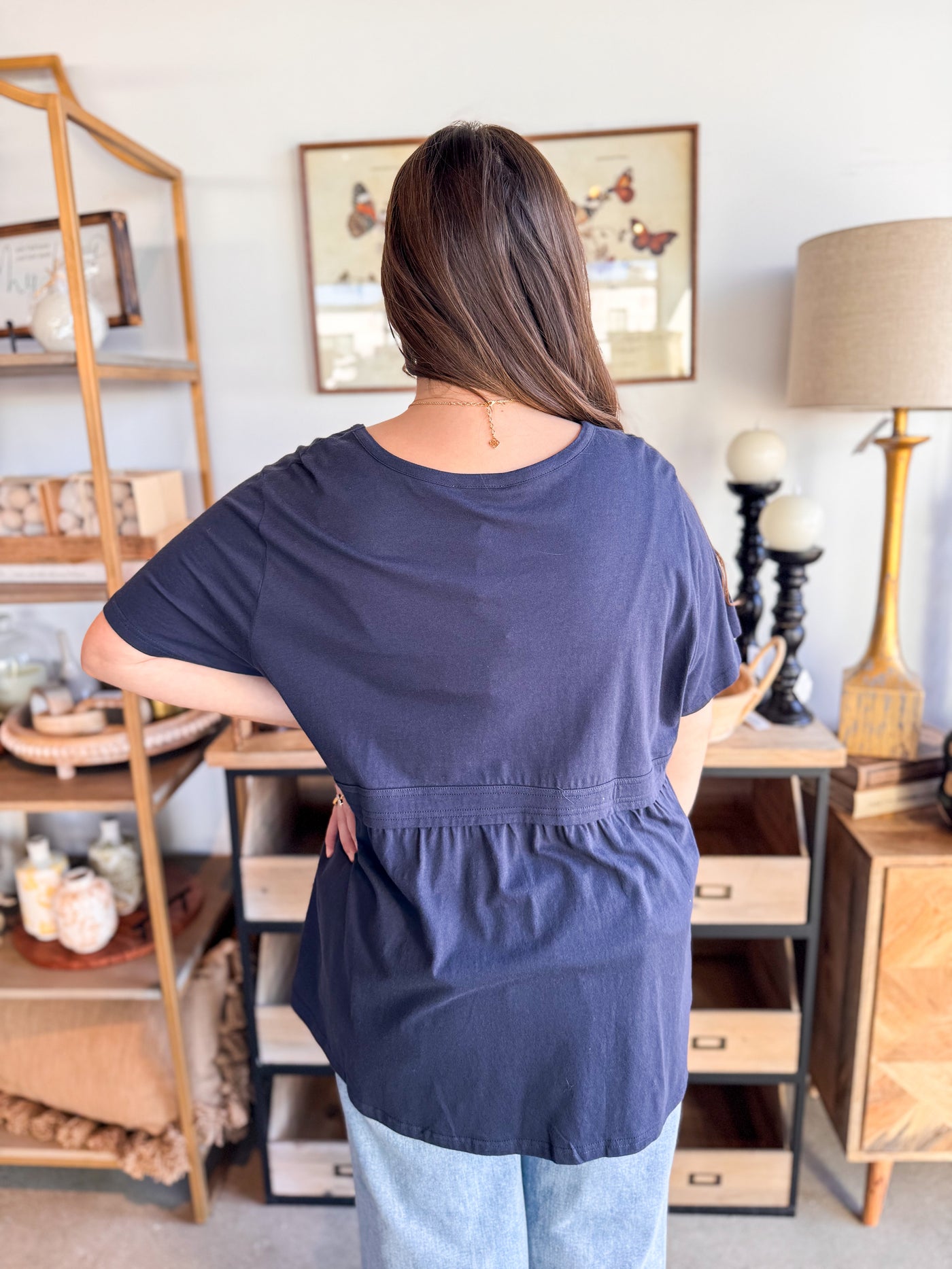 Navy Stephanie Top