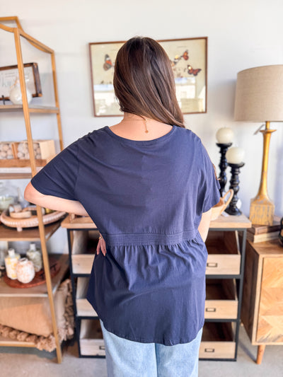Navy Stephanie Top