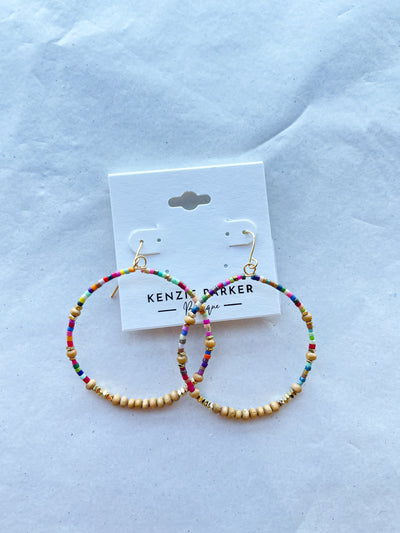 Chloe Wood & Seed Beads Earrings