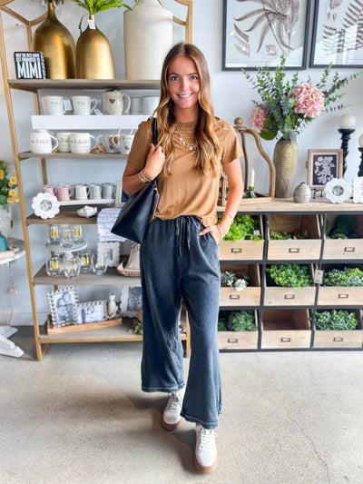 Vivien Easel Black Mineral Wash Pant