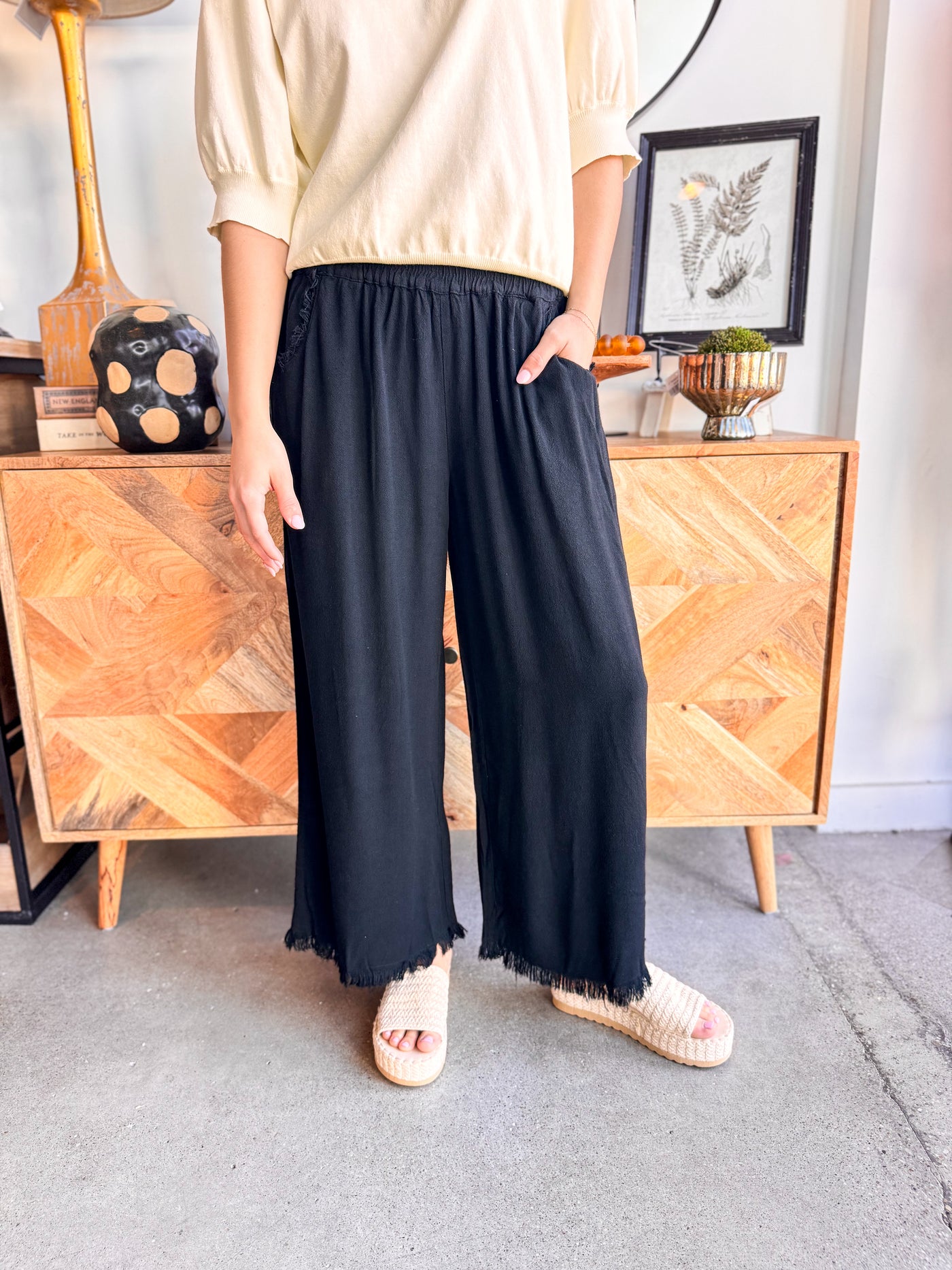 Umgee Black Wide Leg Pants