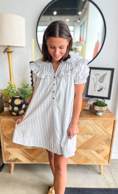 Umgee Blue Stripe Tonia Dress