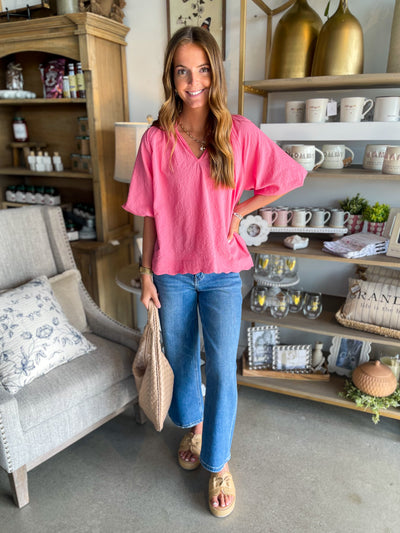 Yvette Umgee Peony Scallop Hem Top