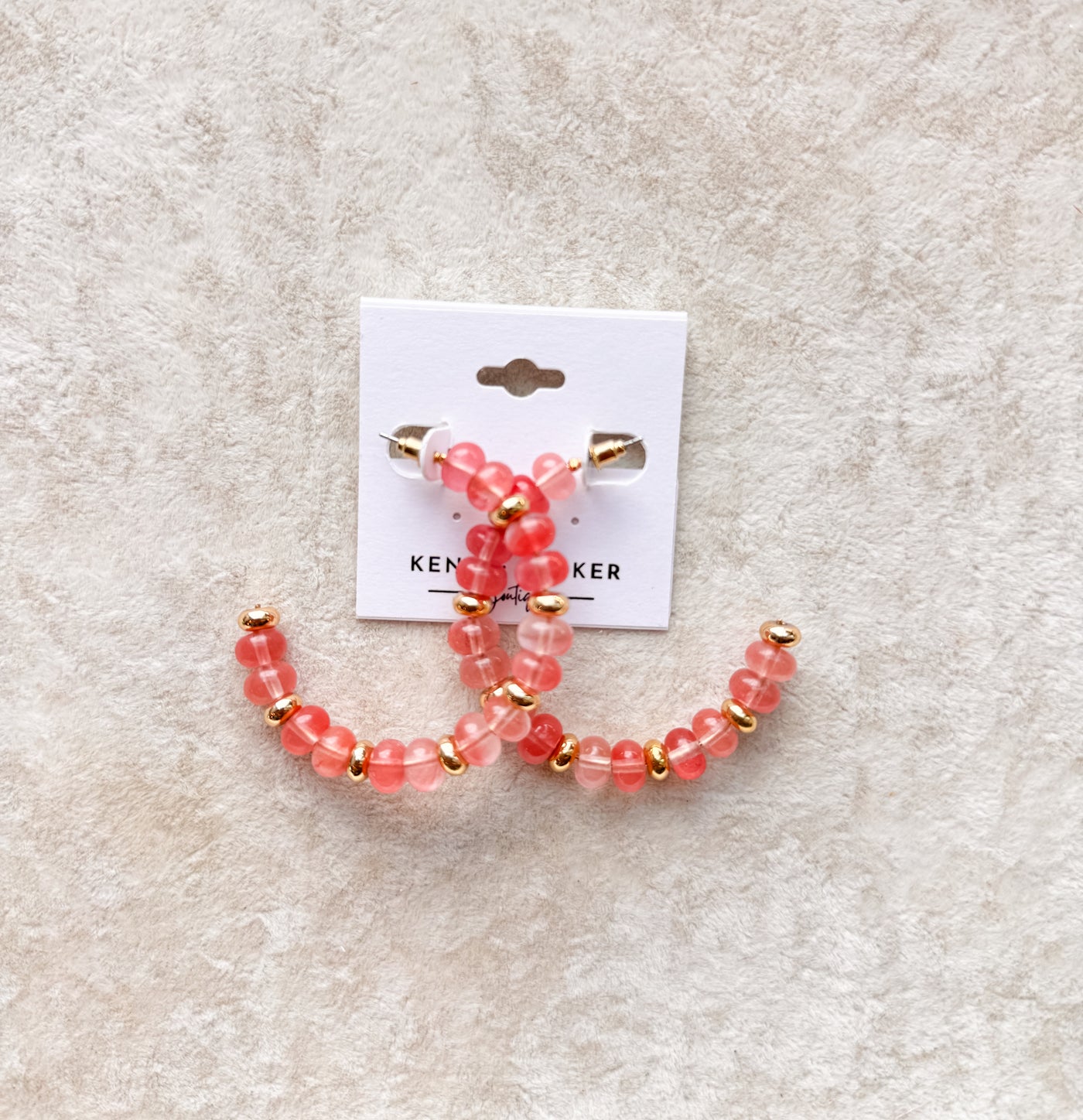 Grace Rose Semi Stone Hoops