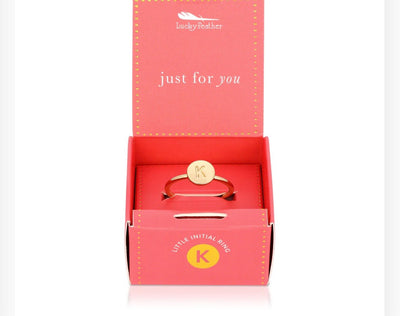 Lucky Feathers Initial Ring