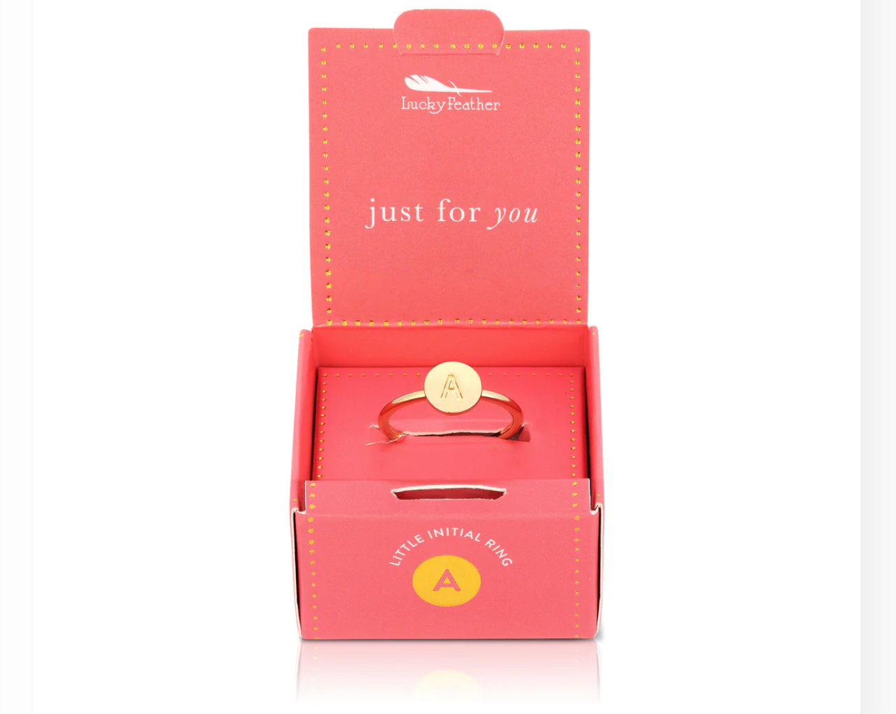 Lucky Feathers Initial Ring