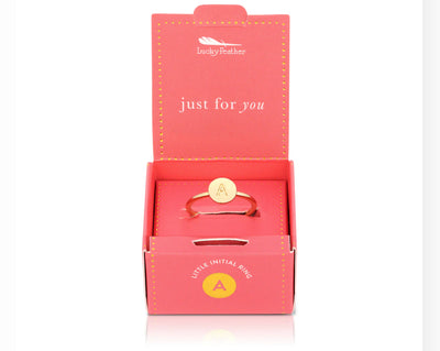 Lucky Feathers Initial Ring