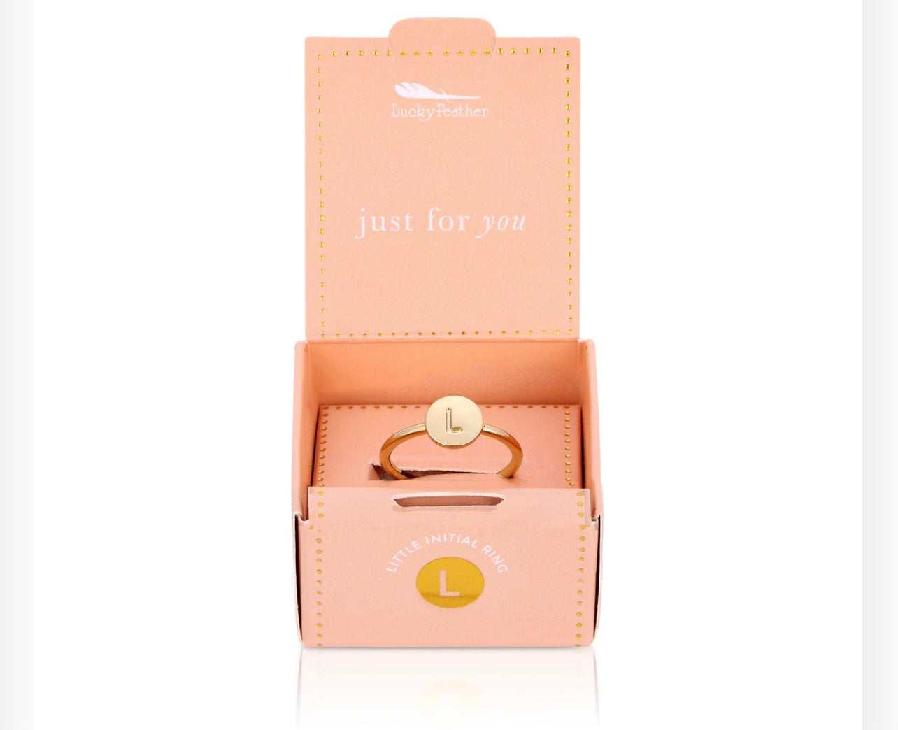 Lucky Feathers Initial Ring