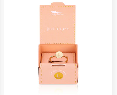 Lucky Feathers Initial Ring