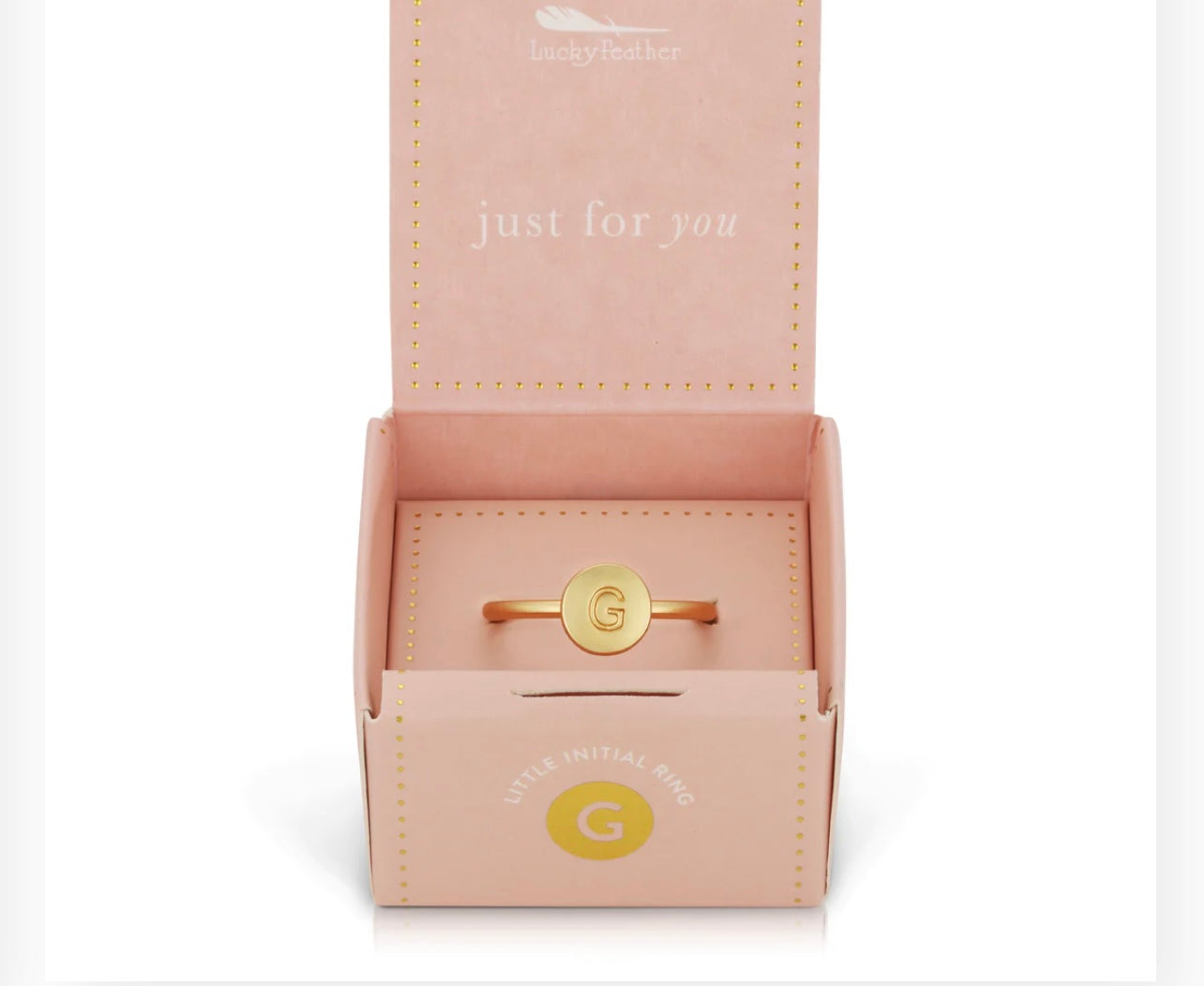 Lucky Feathers Initial Ring