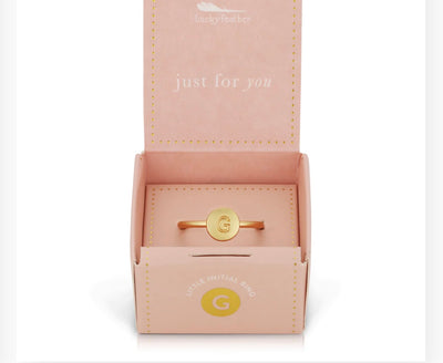 Lucky Feathers Initial Ring