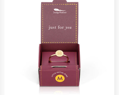 Lucky Feathers Initial Ring