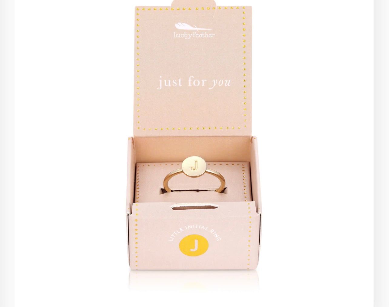 Lucky Feathers Initial Ring