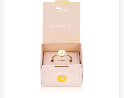 Lucky Feathers Initial Ring