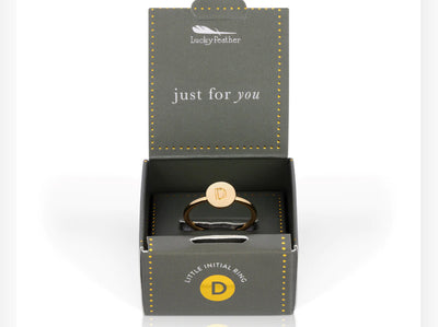 Lucky Feathers Initial Ring
