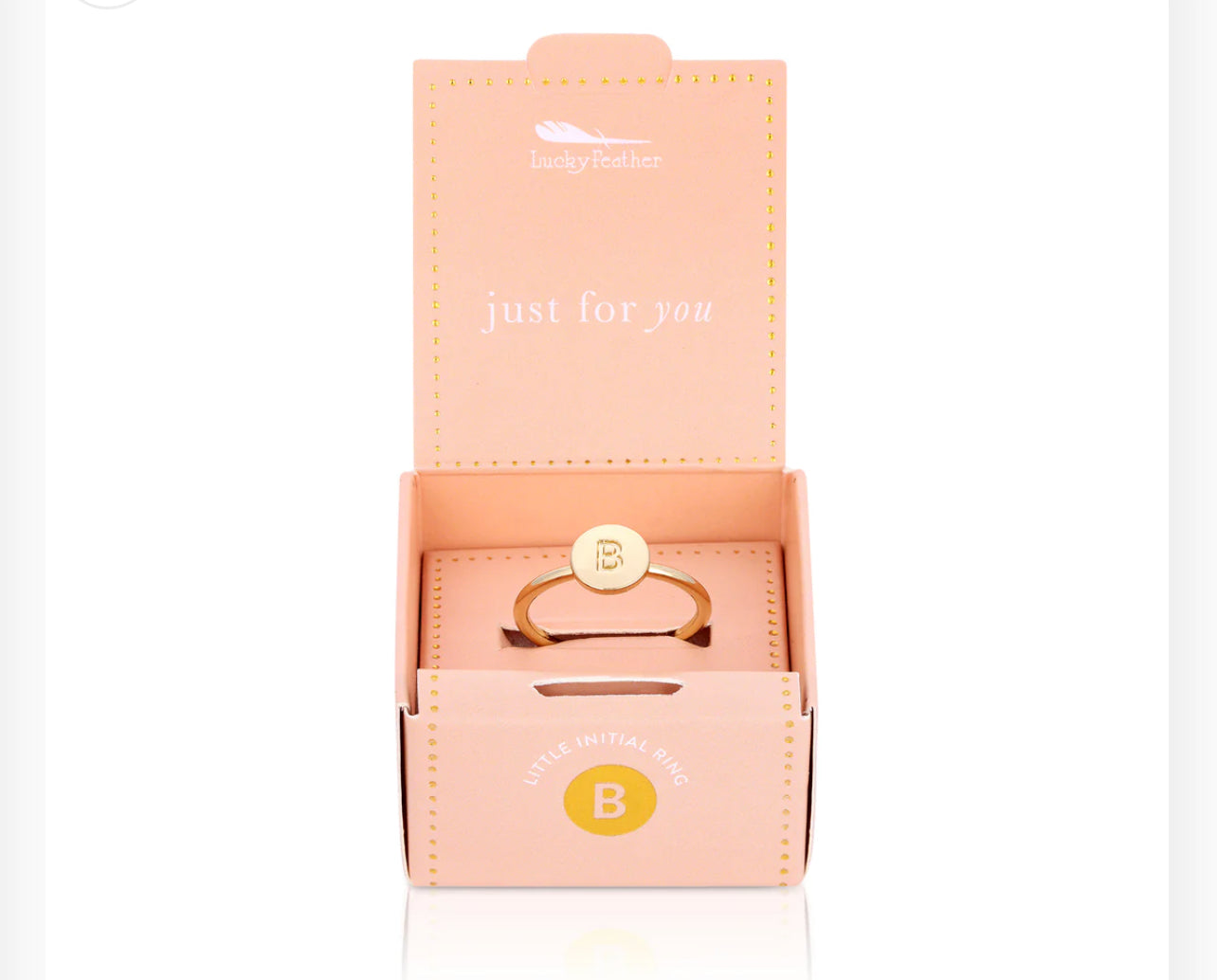 Lucky Feathers Initial Ring