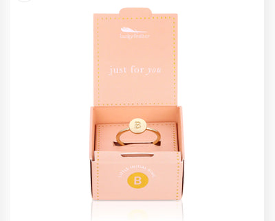Lucky Feathers Initial Ring