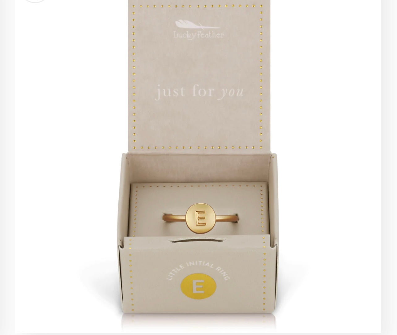 Lucky Feathers Initial Ring