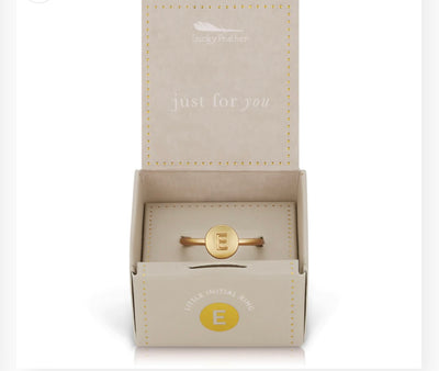 Lucky Feathers Initial Ring