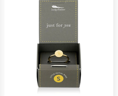 Lucky Feathers Initial Ring