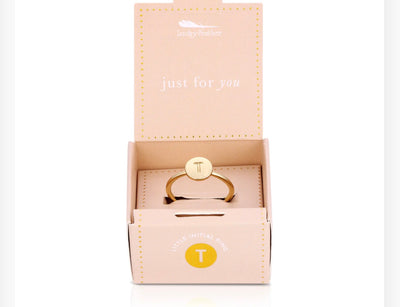 Lucky Feathers Initial Ring