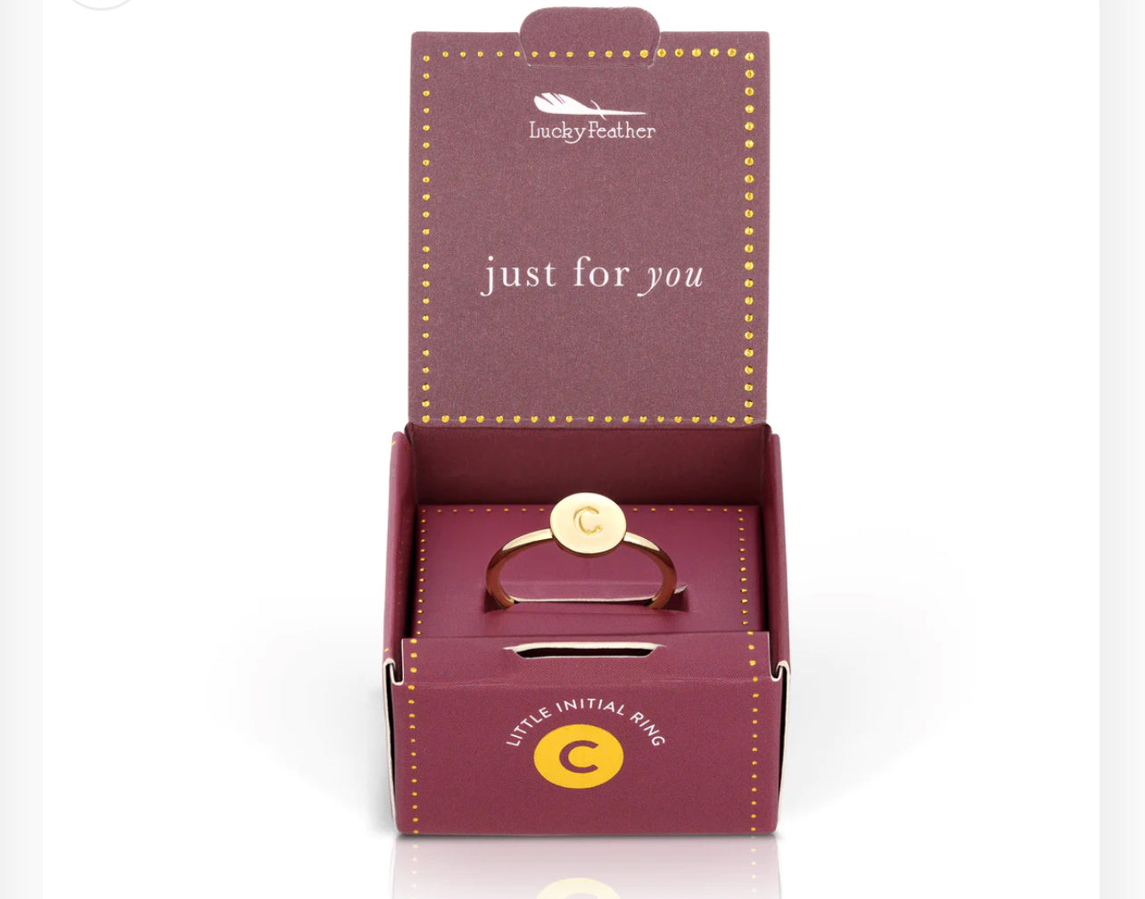 Lucky Feathers Initial Ring