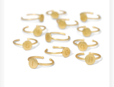 Lucky Feathers Initial Ring