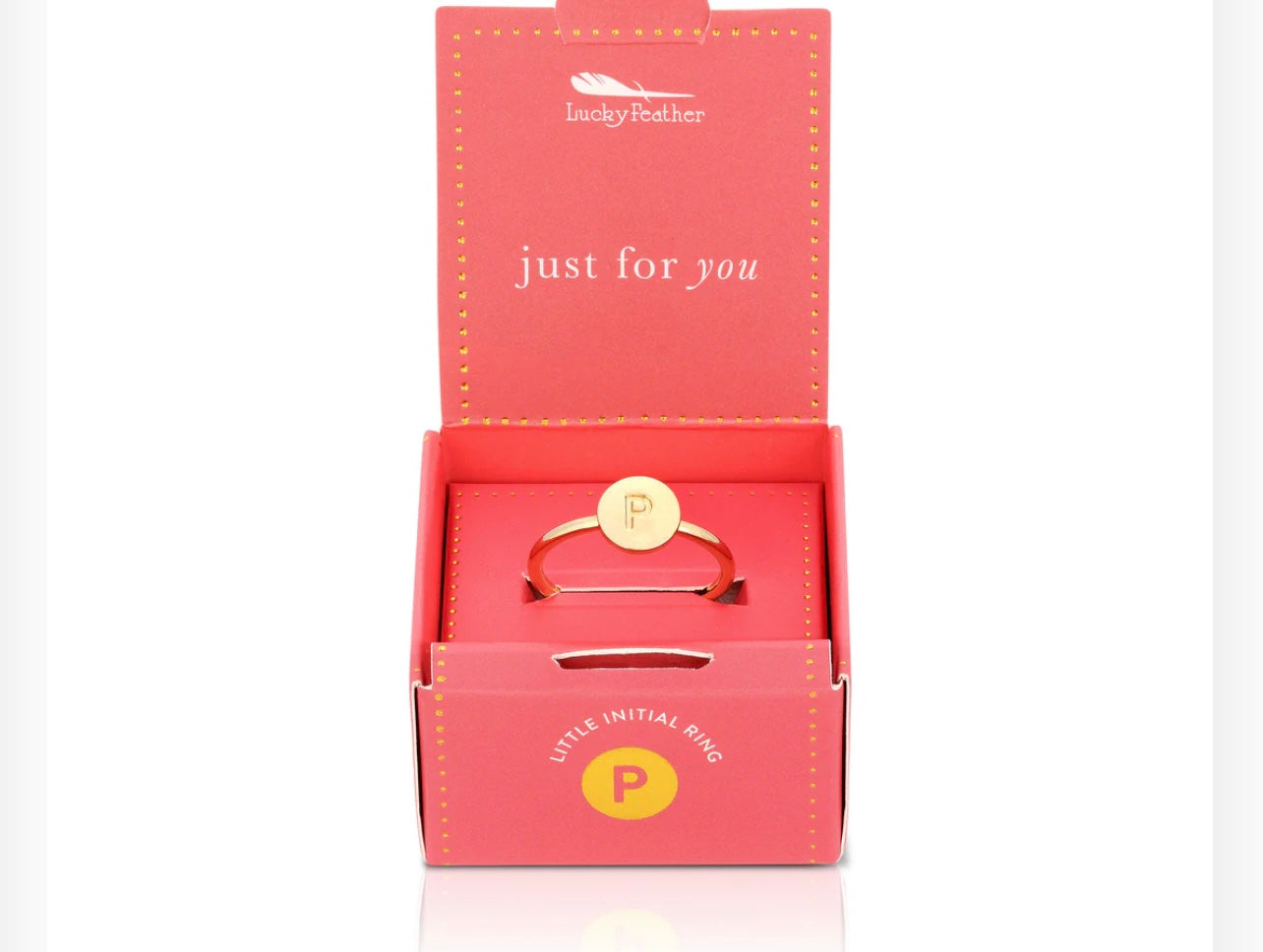 Lucky Feathers Initial Ring