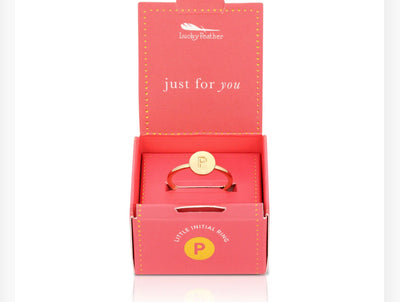 Lucky Feathers Initial Ring