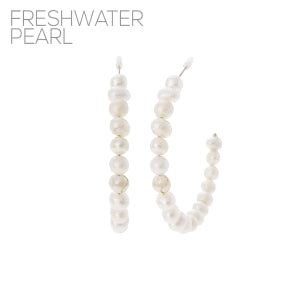 Freshwater Pearl 2” Hoop Earring