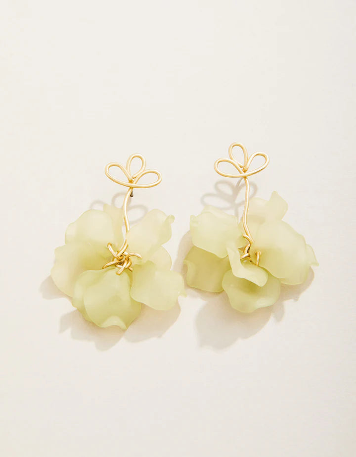 Corolla Stem Earrings Green
