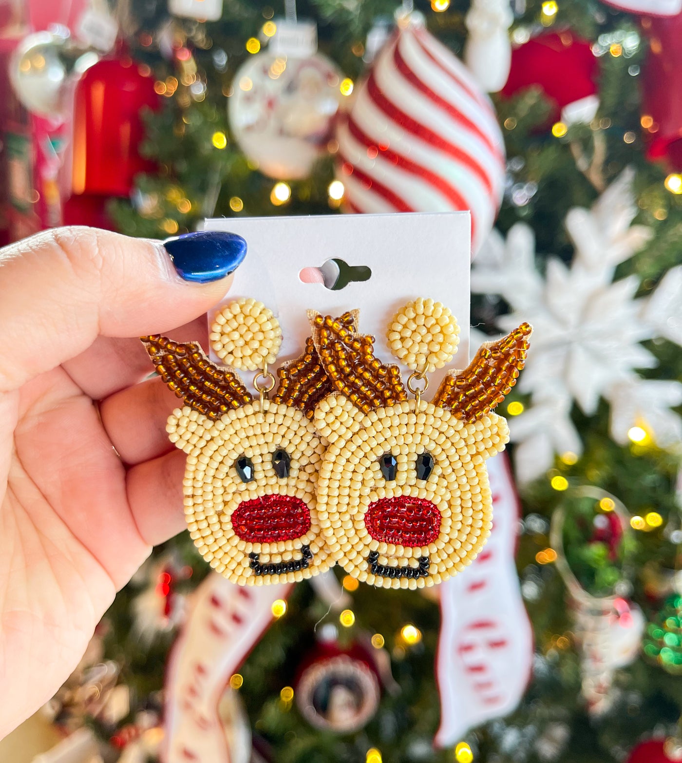Rudolph Face Earrings