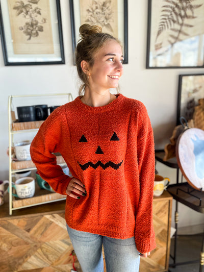 Fuzzy Jack Pumpkin Sweater