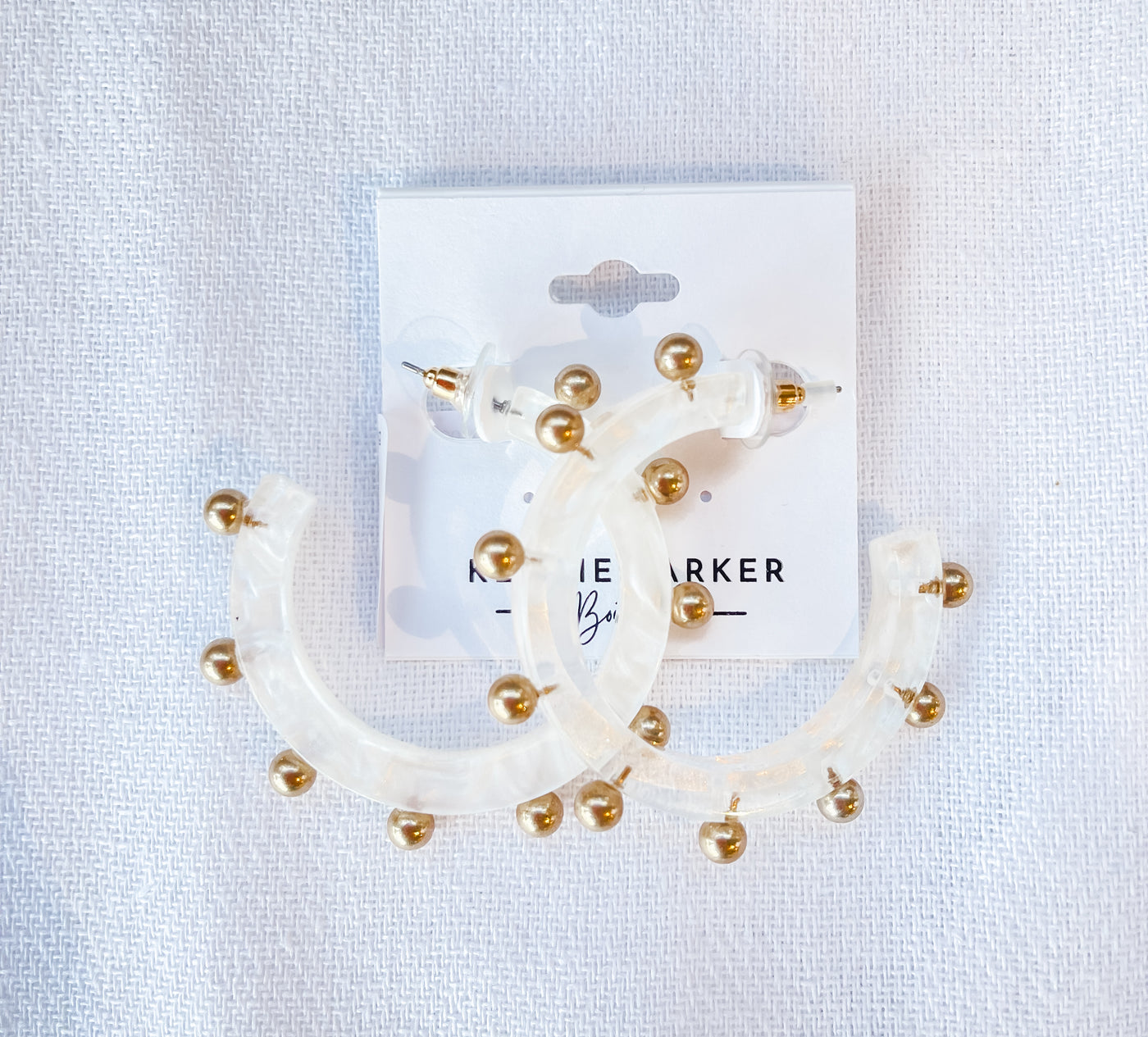 Kelley Studded Metal and Resin Hoop Earring