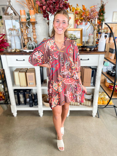 Umgee Brown Tatum Dress
