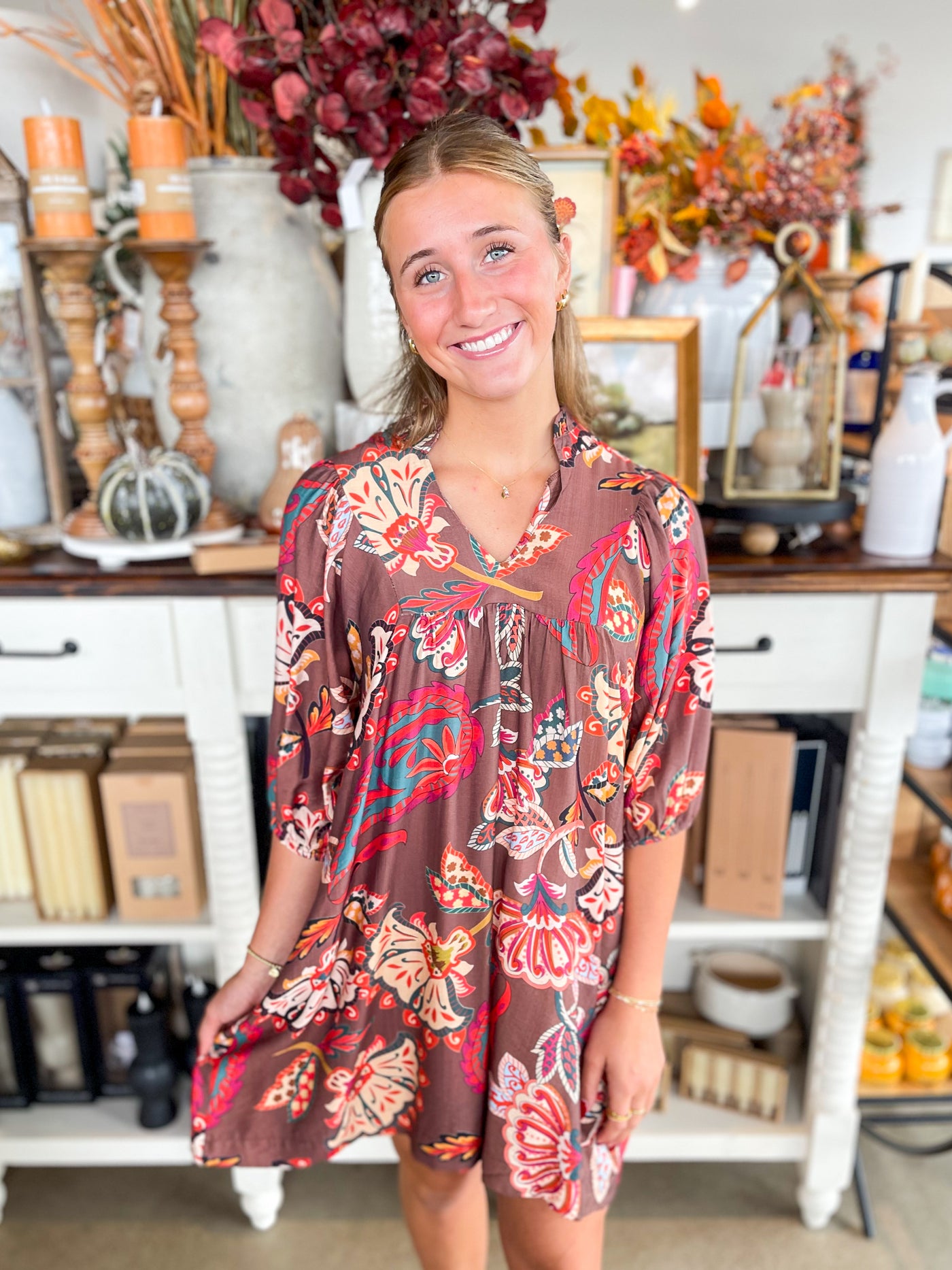 Umgee Brown Tatum Dress