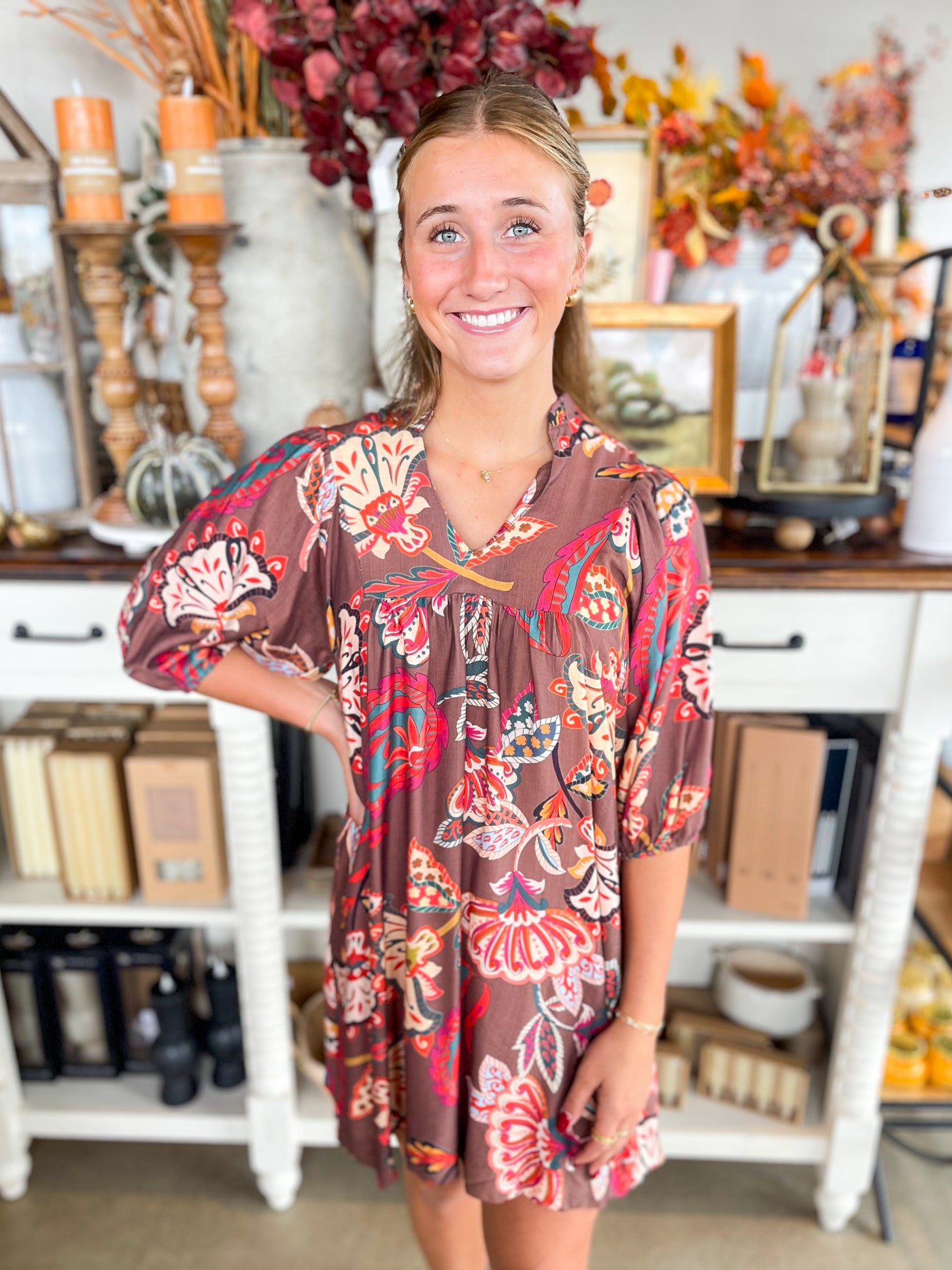 Umgee Brown Tatum Dress