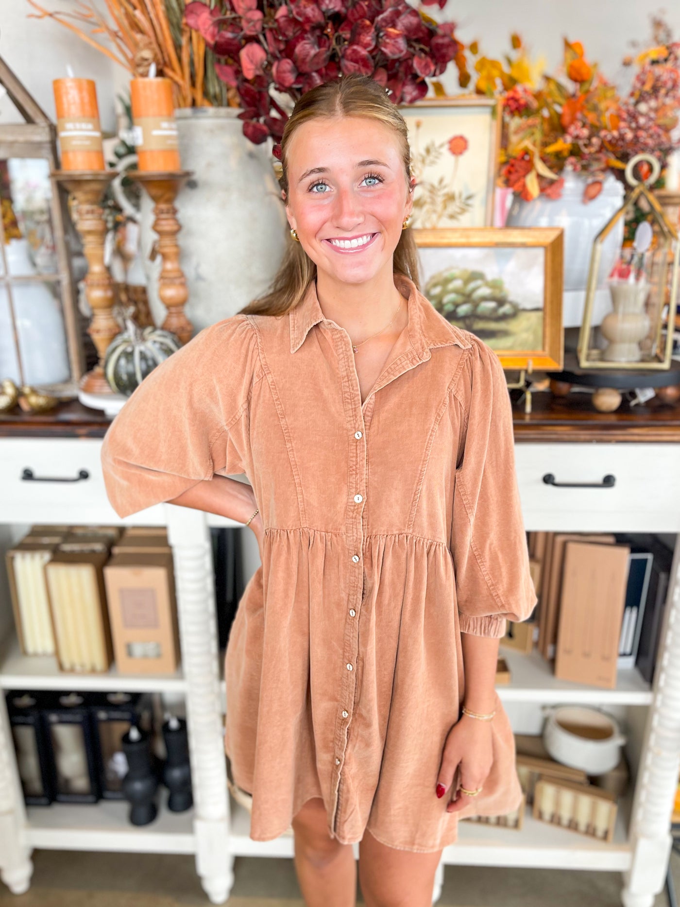 CC Camel Ribbed Dress