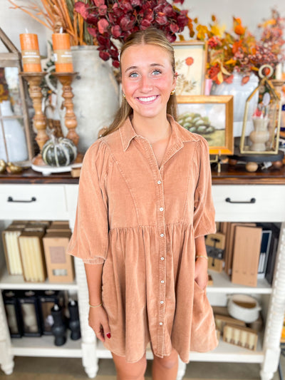 CC Camel Ribbed Dress