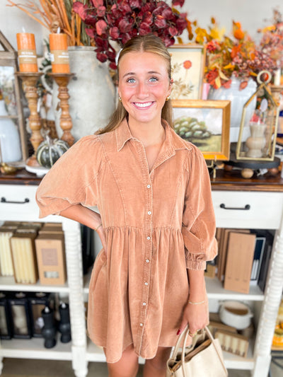 CC Camel Ribbed Dress