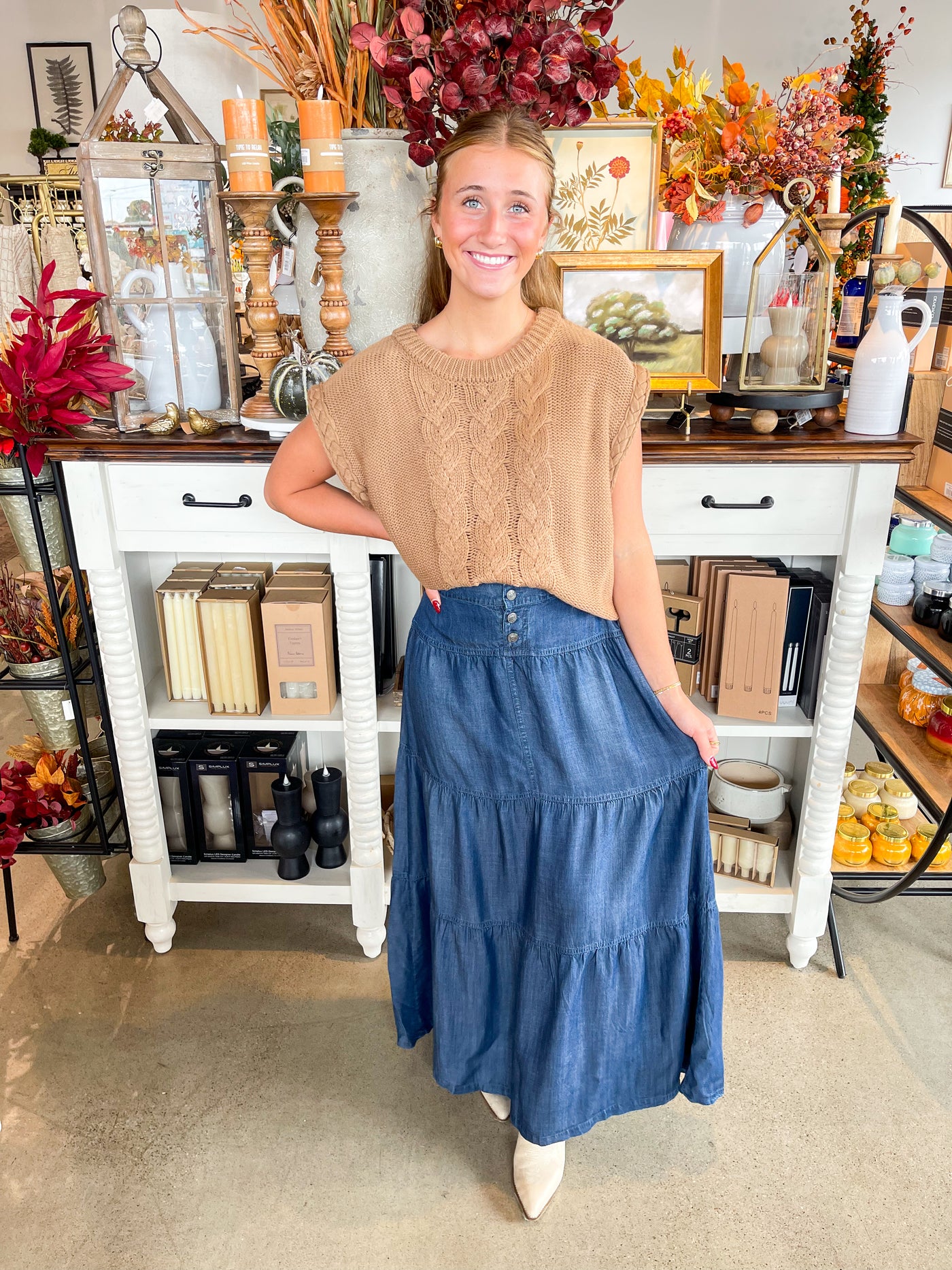 Denim Wash Montie Skirt