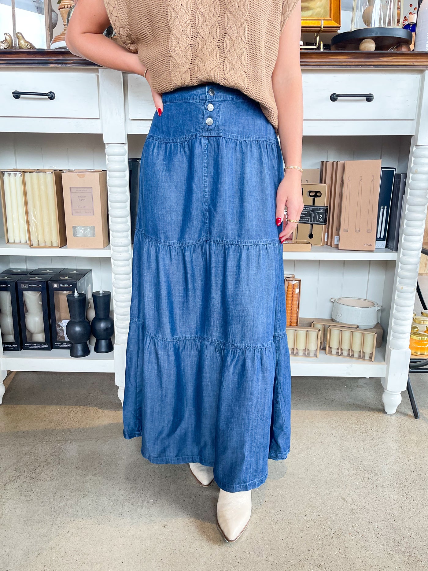 Denim Wash Montie Skirt