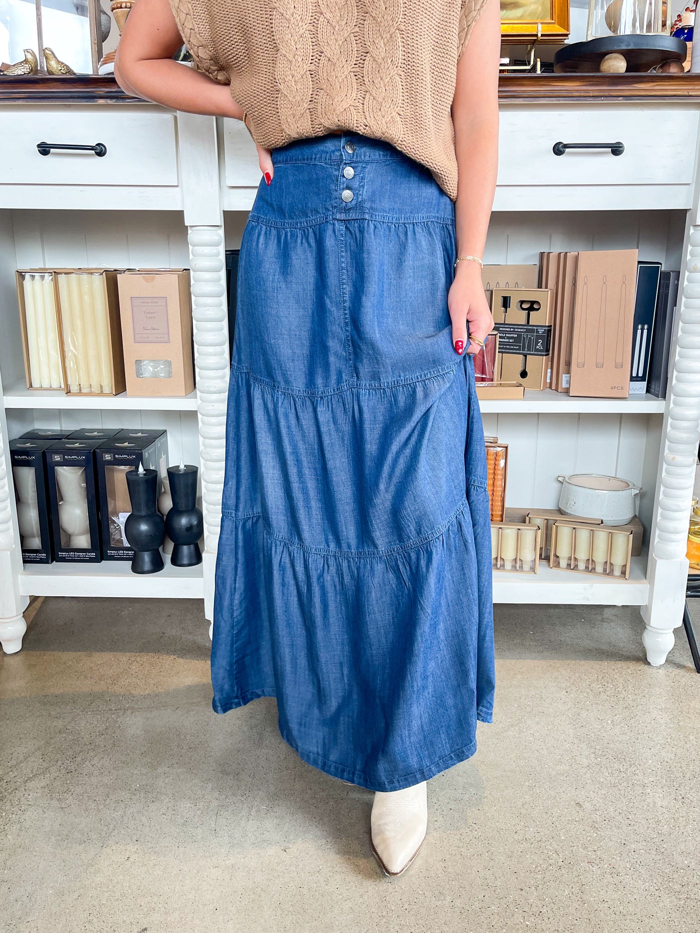 Denim Wash Montie Skirt